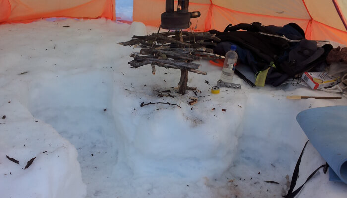 Y-Shaped Snow Pit, Tim Clarke, Micro Wood Stove, Alpine/Snow Camping, Part 4