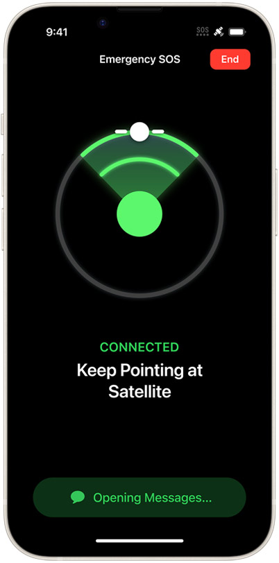 iPhone SOS feature screen