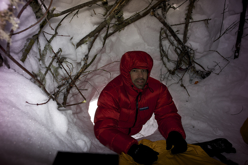 Ryan entering an igloo