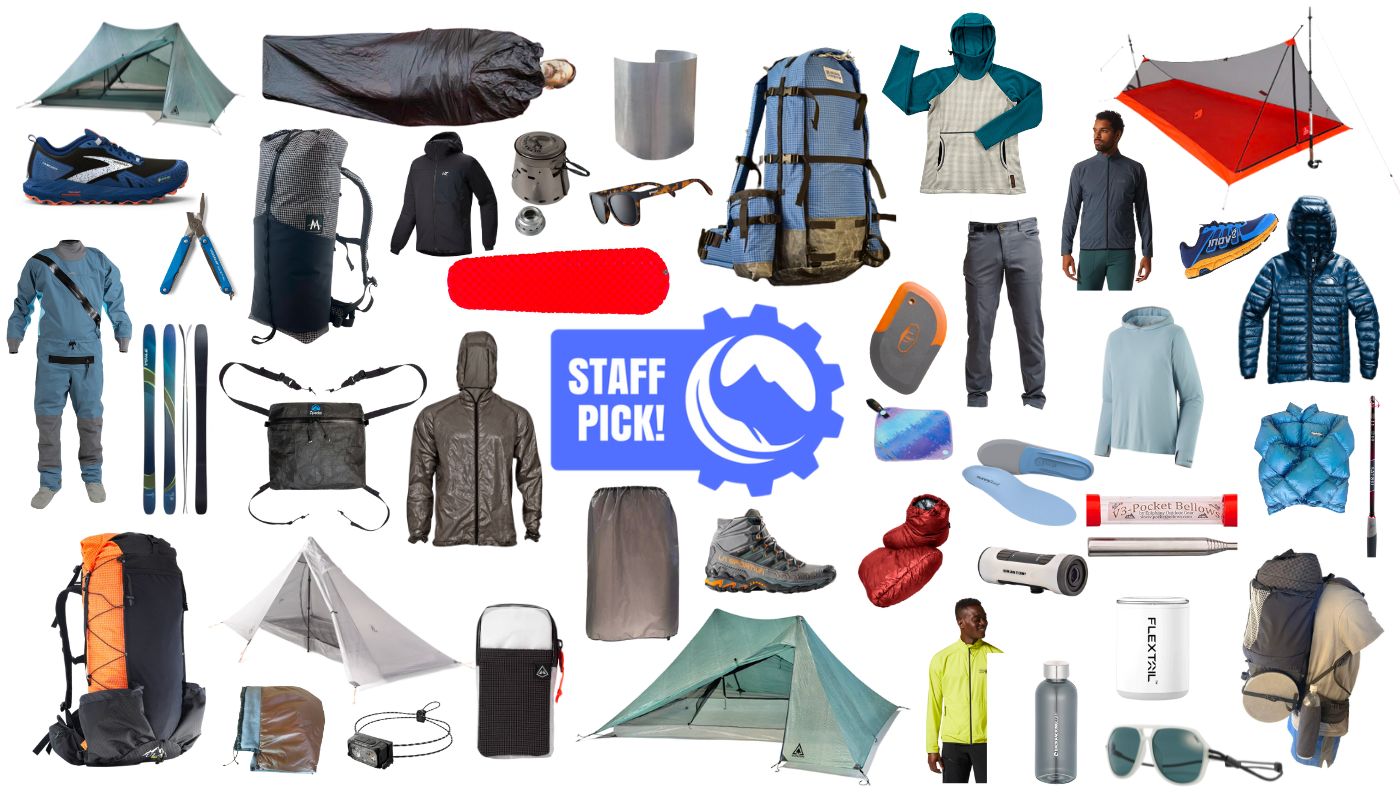 a collage of different types of camping gear